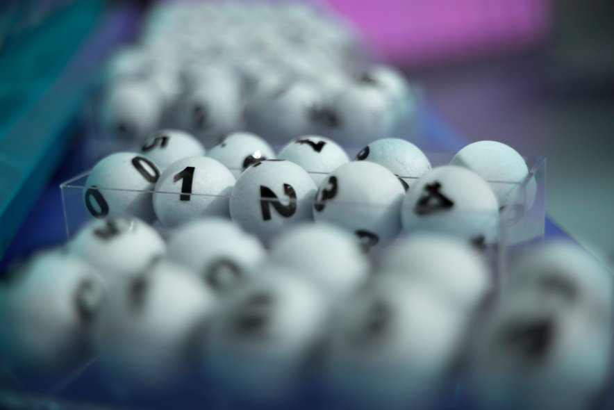 white balls for the game of lottery.